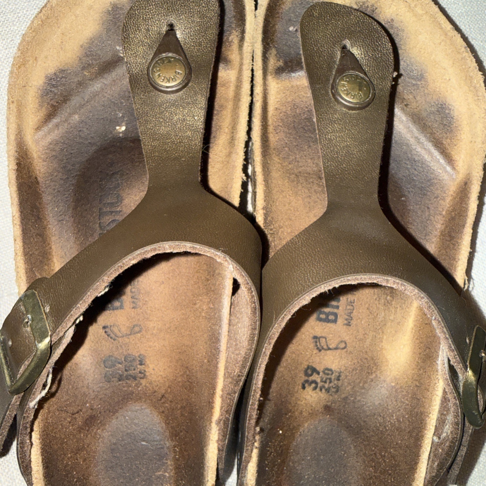 Birkenstock Gizeh Brown Birko Flor Sandals Size 39 Regular Width Bronze