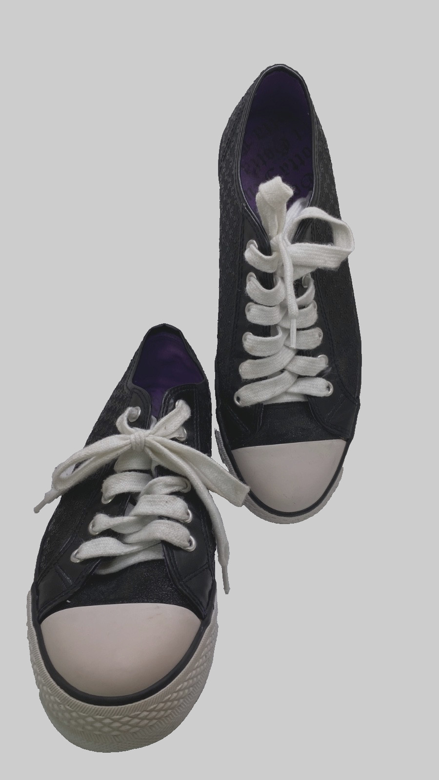 Gotta Flurt Size 8.5 Black Sequin Low Top Sneakers Rarely Worn