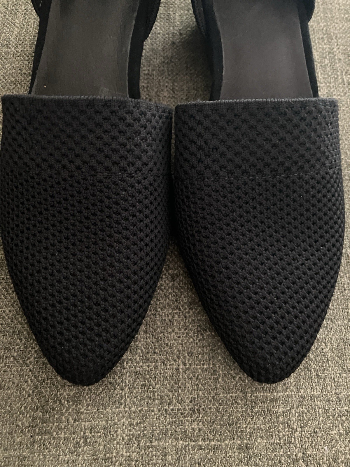 Eileen Fisher Women’s Black Synthetic Pointed Toe D’Orsay Slip On Heels 7.5