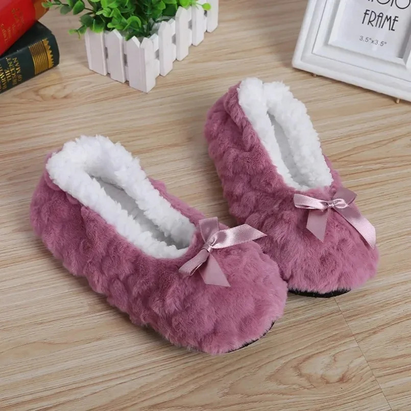 Home Slipper Womens Winter Faux Fur Plush Grip Soft Sole Cute Funny Indoor hairy
