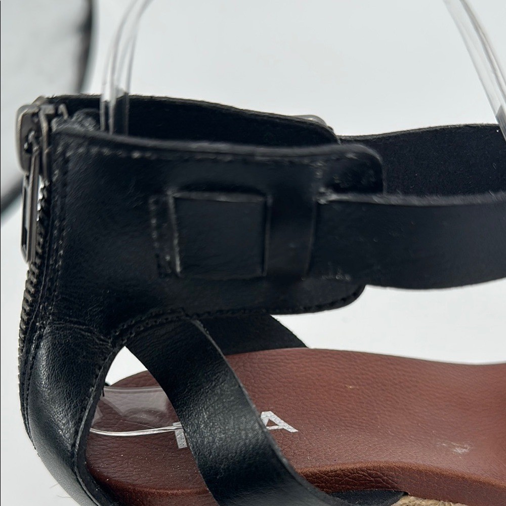 MIA Black and Brown Sandals Minimalist T-Strap Design
