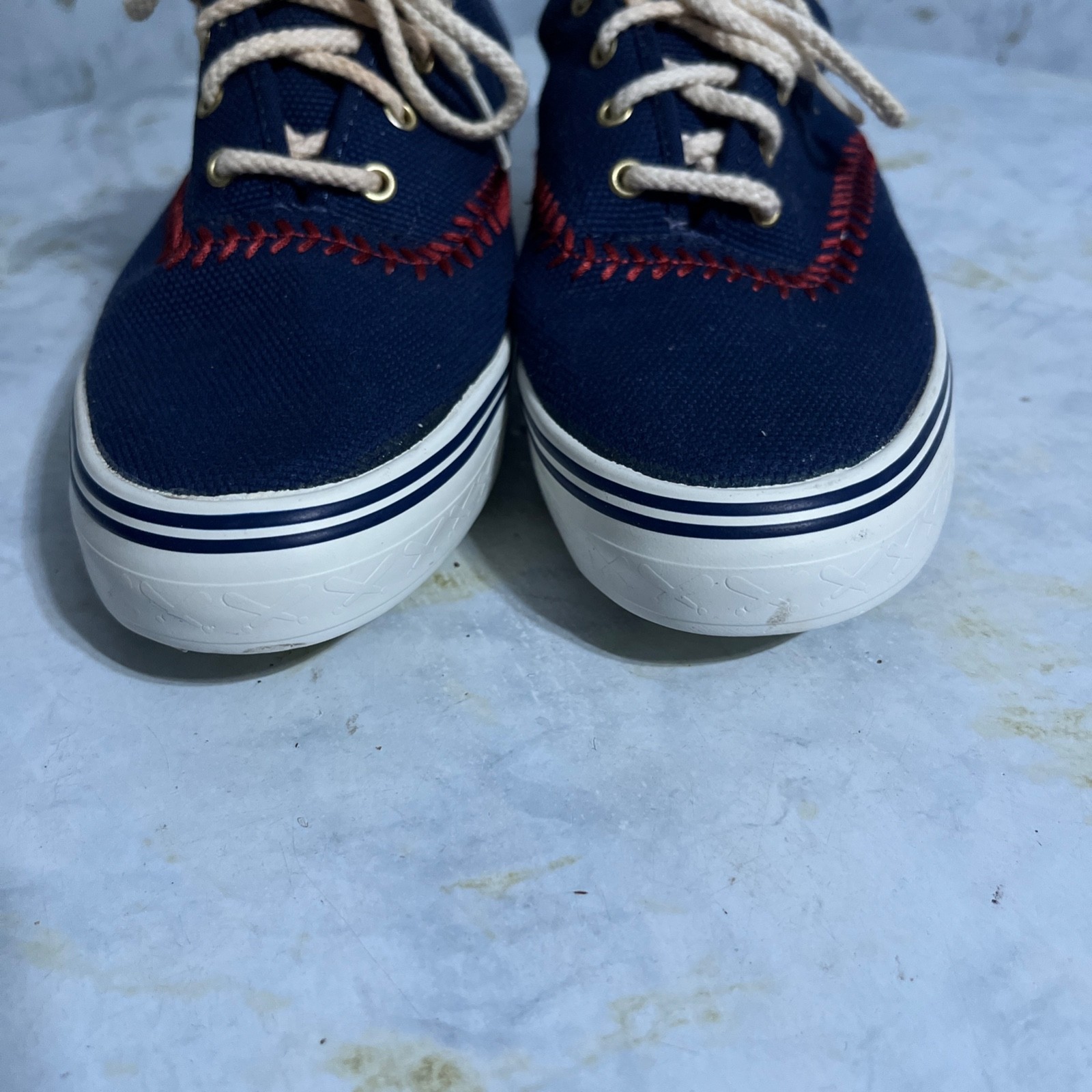 VTG Keds Baseball Women’s Size 7 Shoes Blue Red Casual Low Top Trainer Sneakers