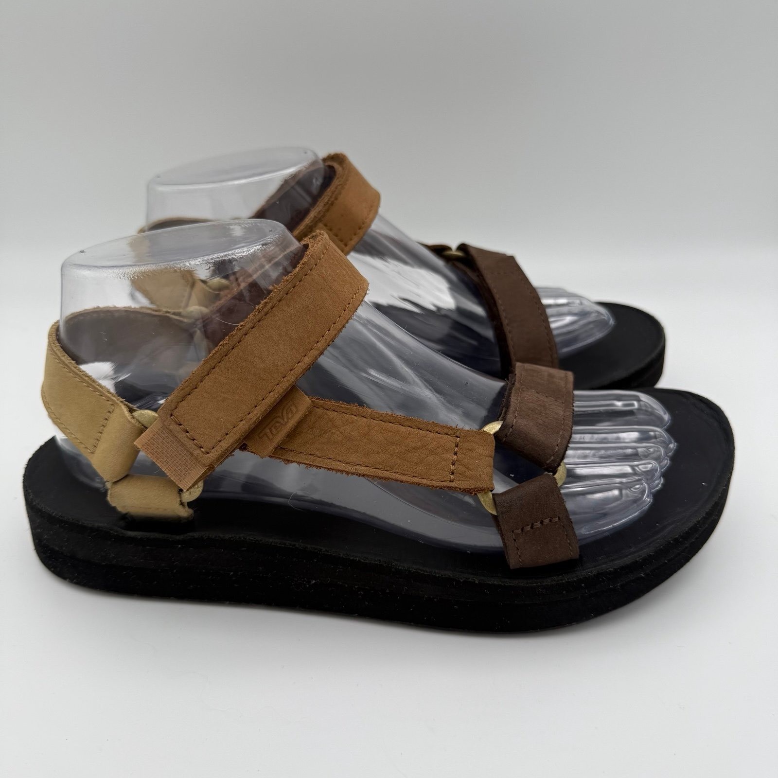Women’s Teva Midform Universal Leather Neutral Multi Strappy Sandal Size 8