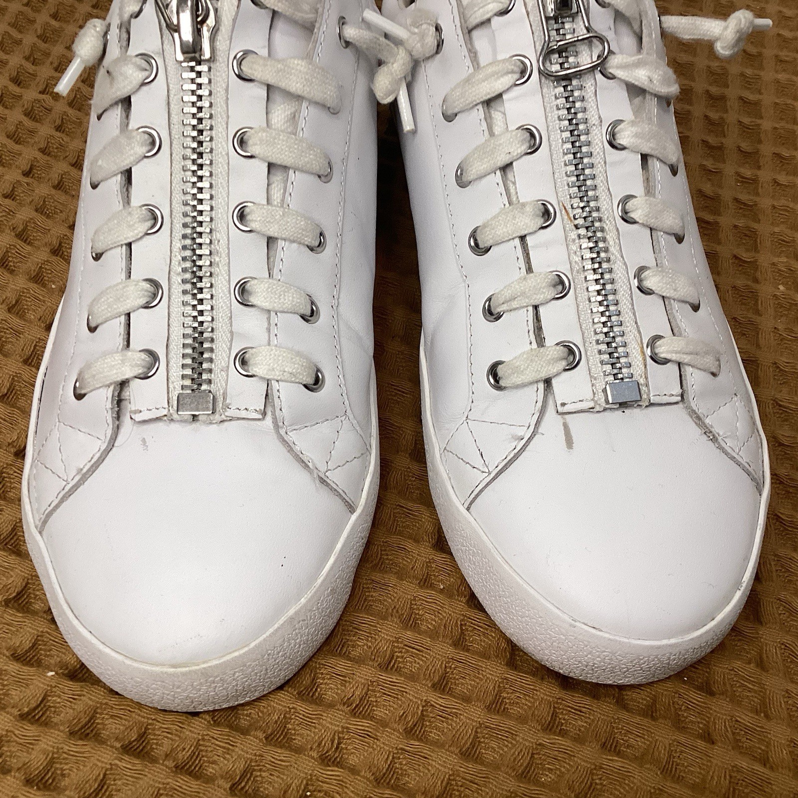 Ash NIRVANA Women’s Zip Details Sneakers EU 40 US 9 White Leather