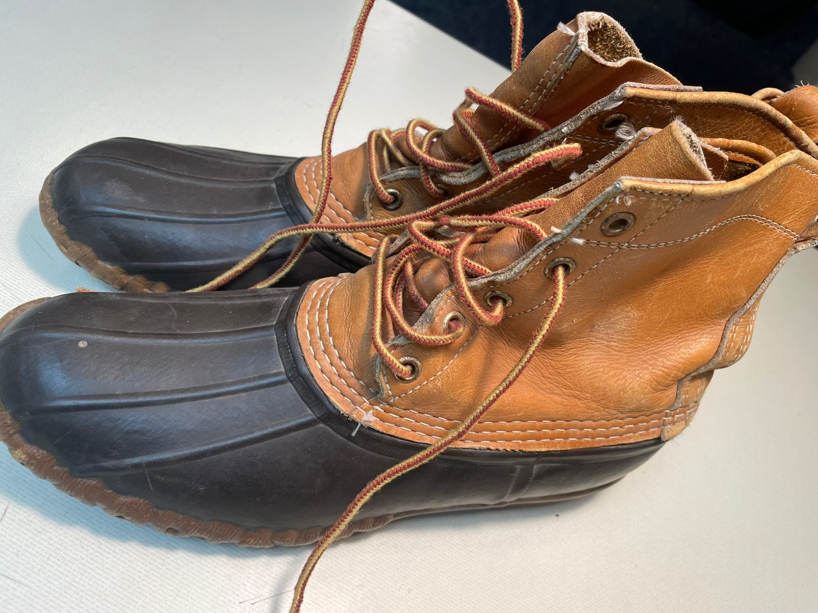 LL Bean Brown Leather Duck Boots Size 9 Women’s Maine Hunting Shoe Outdoors