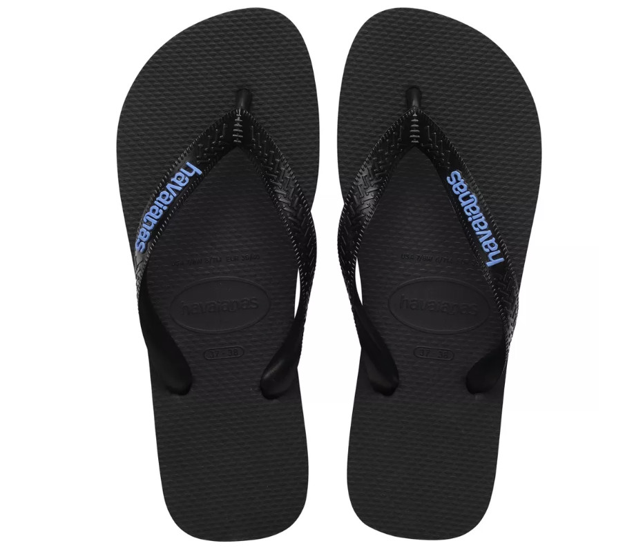 Havaians Womens Logo Flip Flop Sandals Black US 9-10 Brazil 39/40 NEW