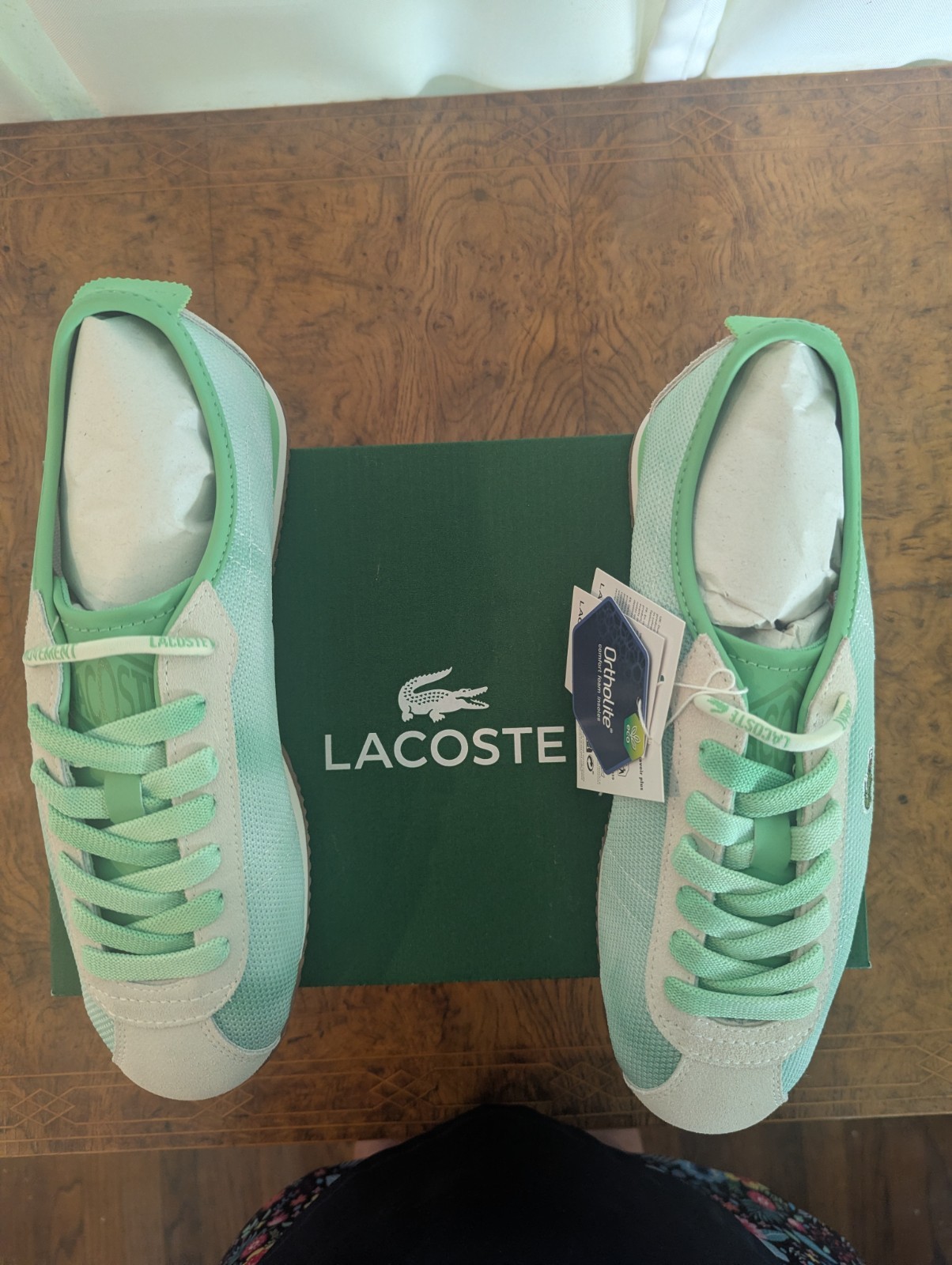 Lacoste x Free People Club-Low Sneakers Women’s Size 9.5 NEW IN BOX Mint Green