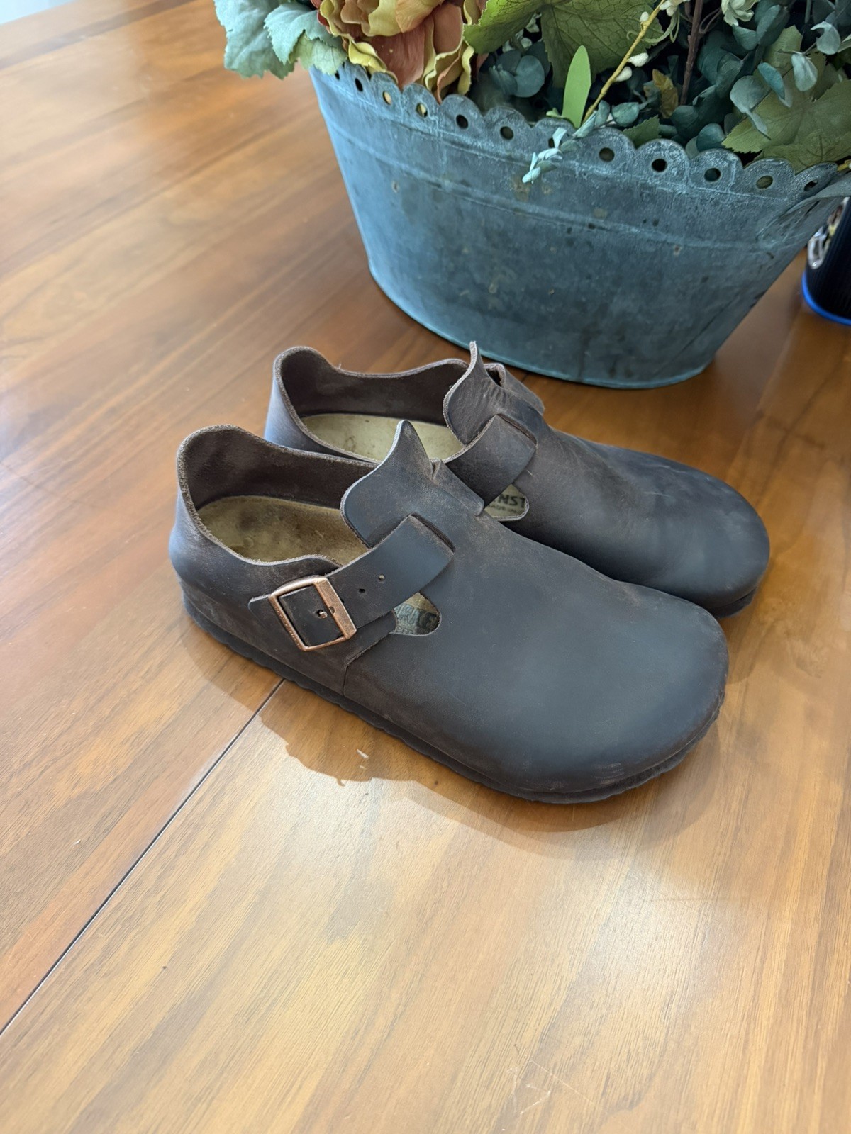 Birkenstock London Habana Oiled Leather Clogs Shoes EU 38