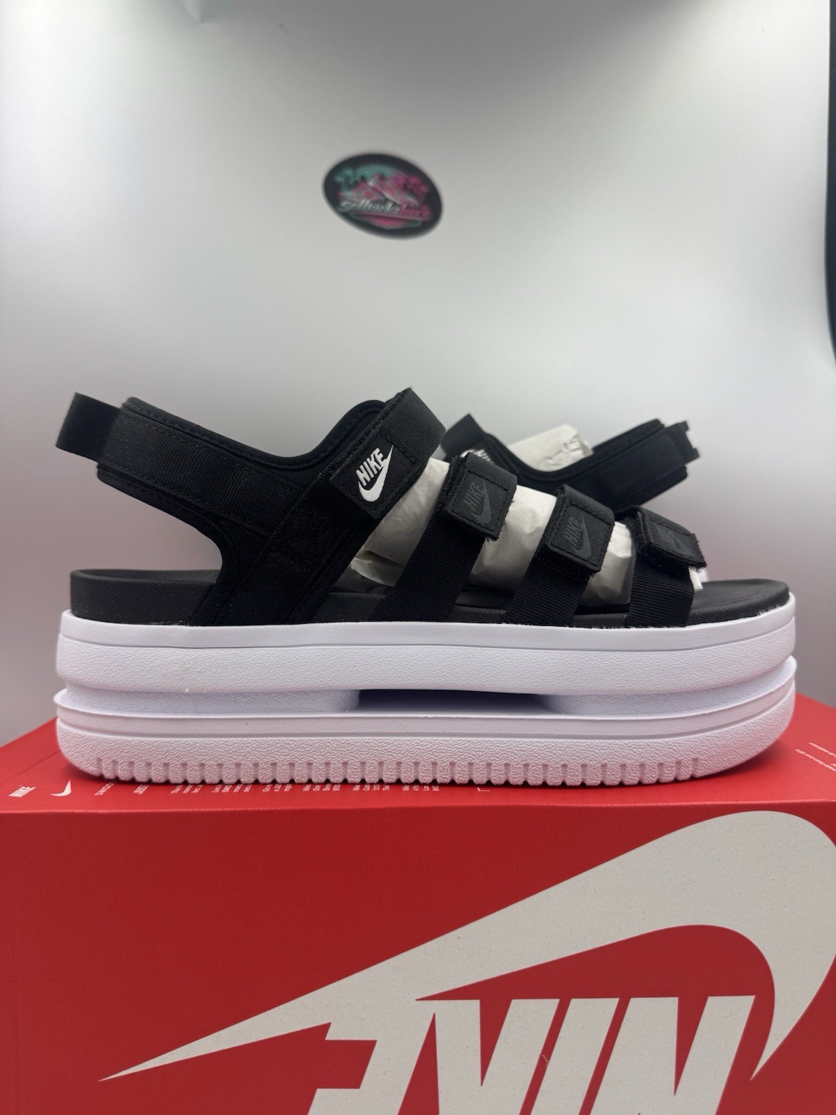 Nike Icon Classic Sandal NA Black White DH0223-001 Size 10 Women