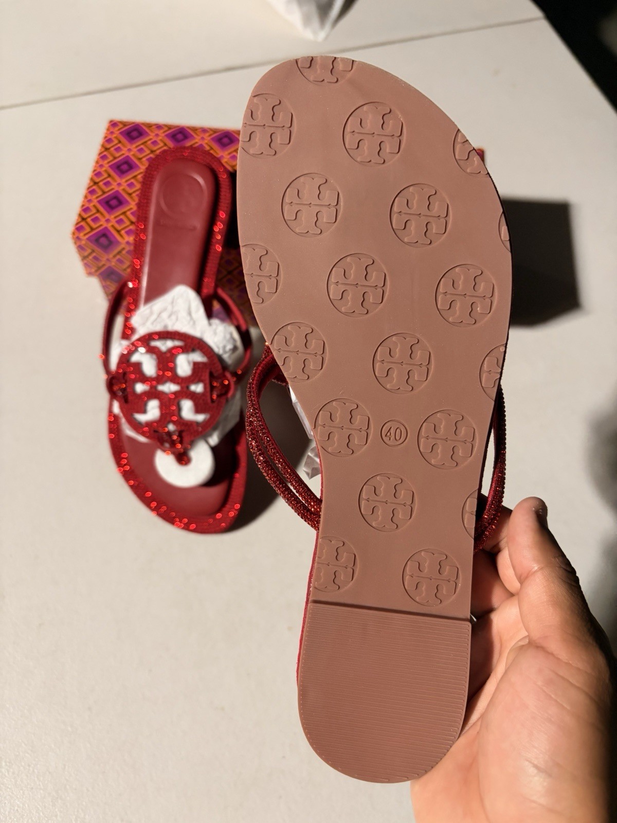 Tory Burch Ruby Knotted Pavé sandals