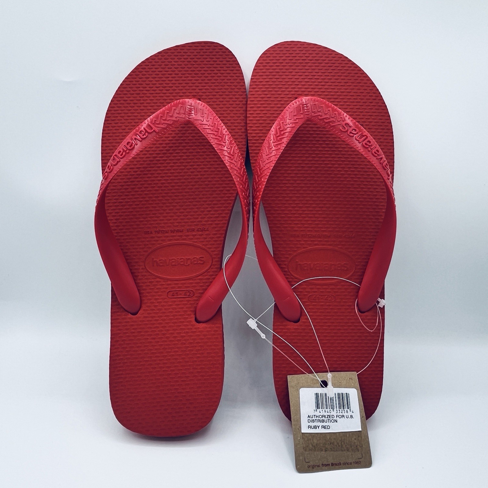 HAVAIANAS Flip Flops Beach Summer Vacation Ruby Red Size 11/12W – 9/10M (NEW)