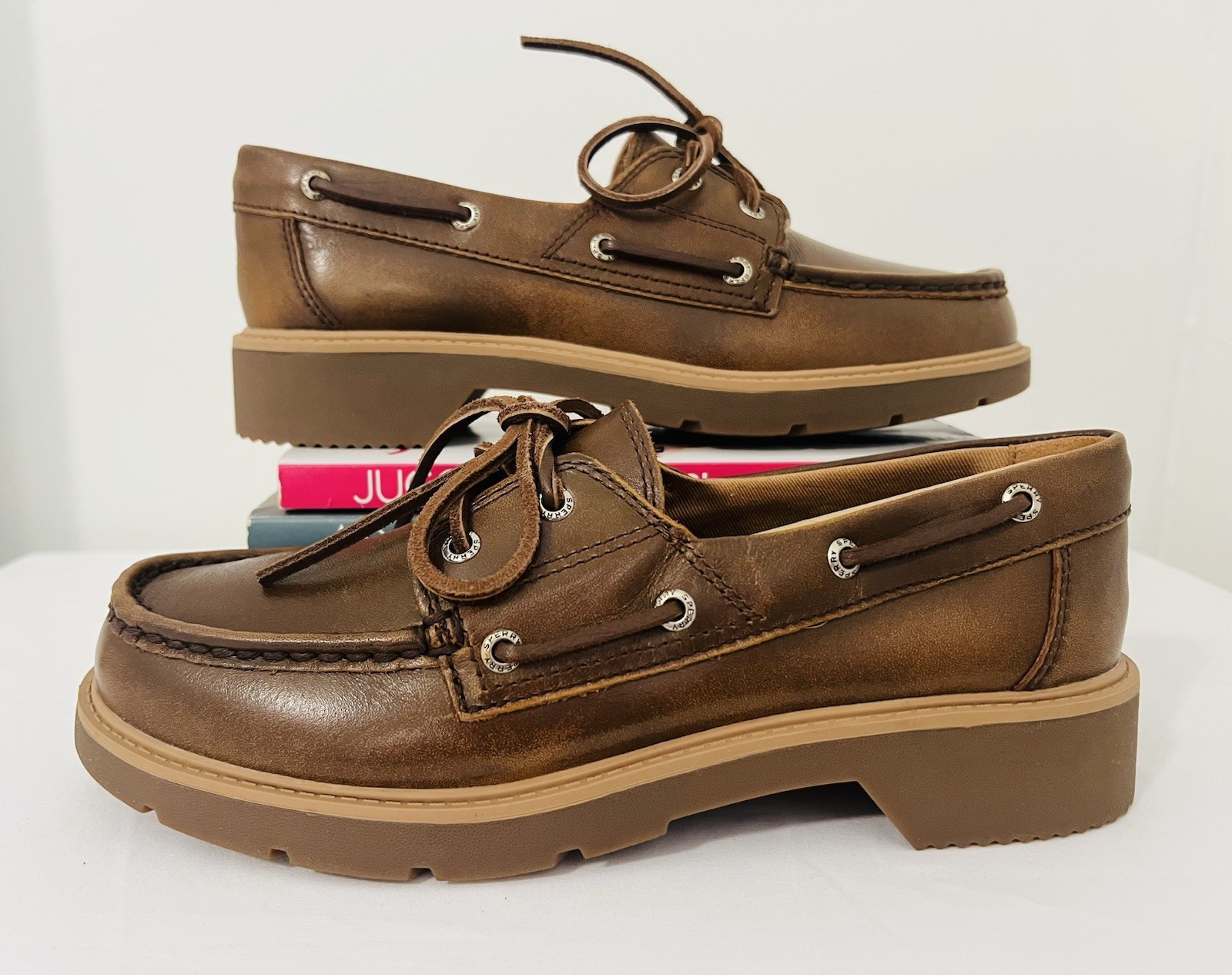 Sperry Chunky Wells Boat Moccasins Flats Preppy School Uniform Casual Shoes Sz 7
