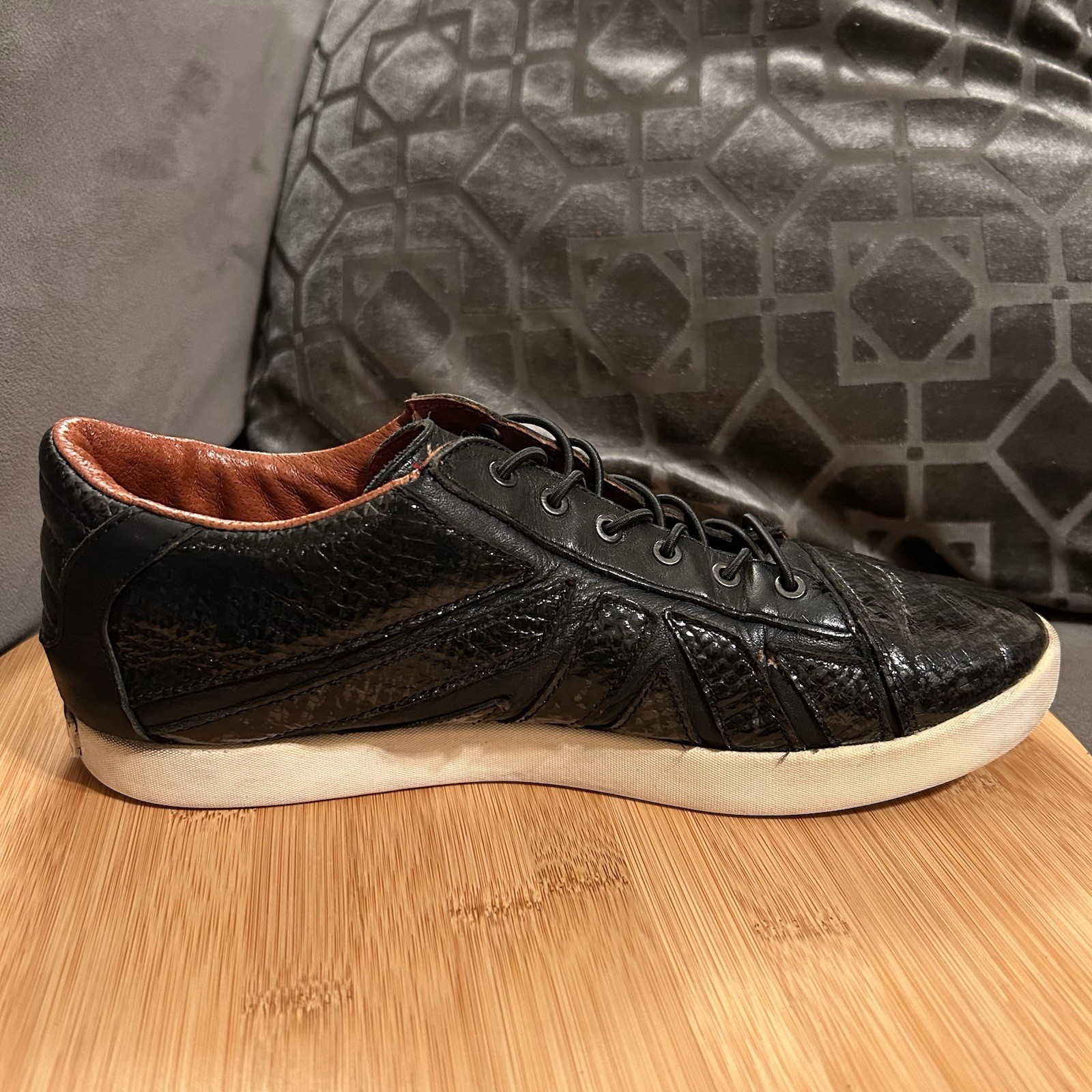 Alexander McQueen X Puma Black Leather Low Lace Up Sneakers Women’s Size 8.5