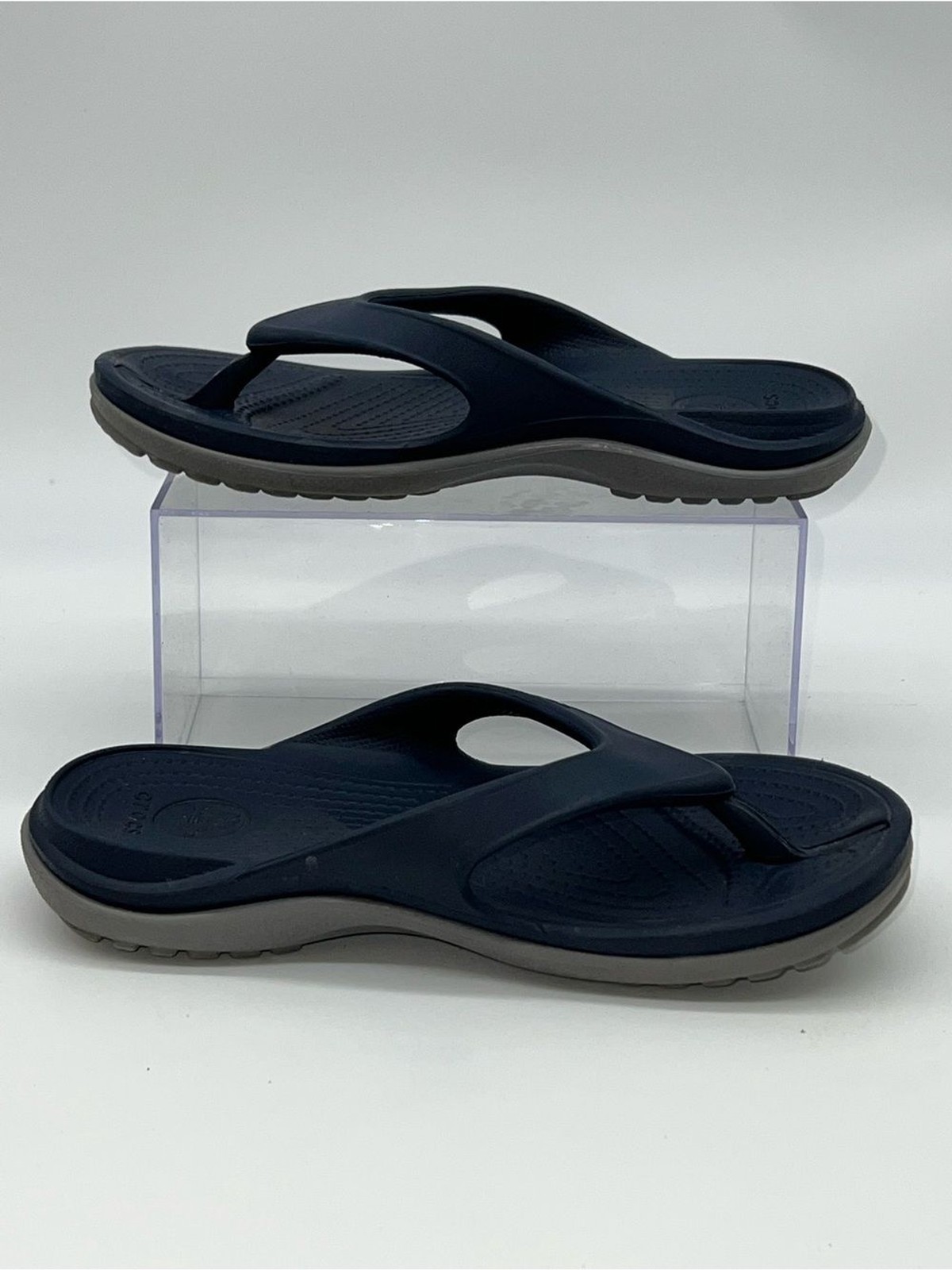 CROCS Navy Blue Baya Li Unisex Flip Flop Sandals- Women’s Size 7/Men’s Size 5