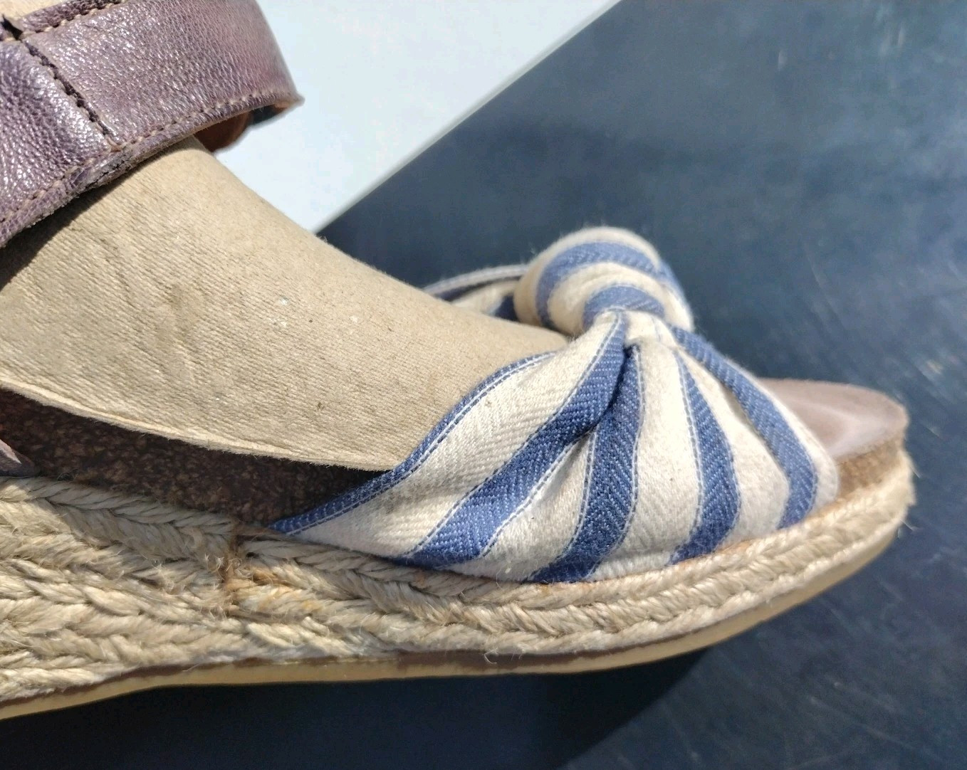 TAOS Hey Jute Women’s Size (7 – 7.5) EU 38. Espadrille Sandals Leather/Textile