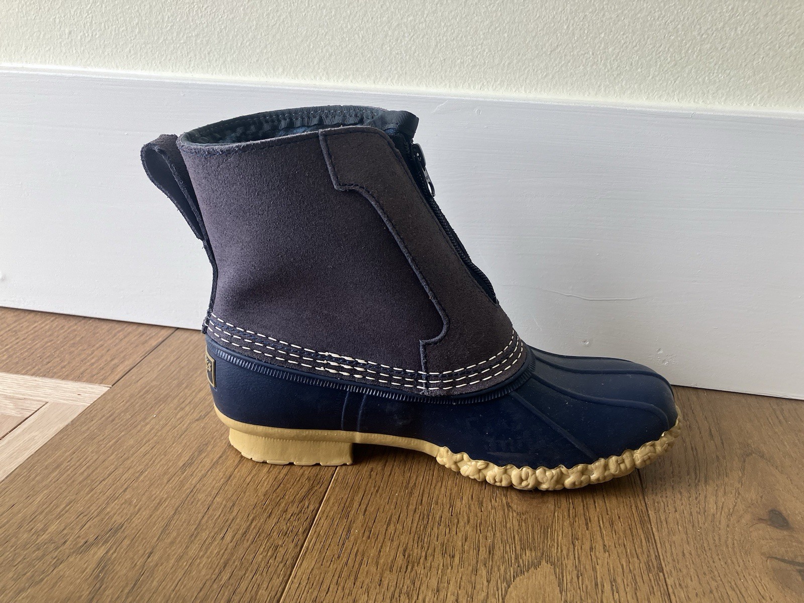 LL Bean Blue Front Zip Fleece Lined Insulated Duck Boots Women’s 6 , 8 9 11