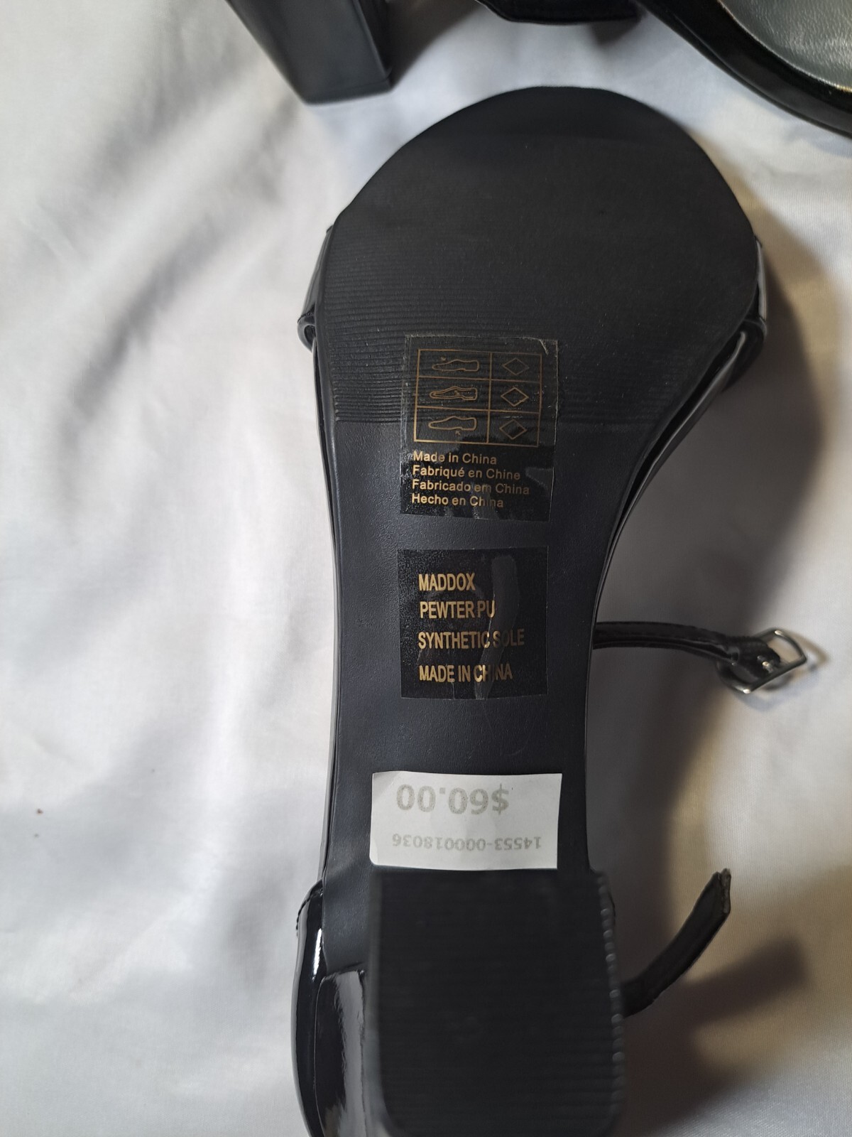 Dyeables Womens Maddox Ankle Strap Patent Leather Dress Sandal Black Size 7 US