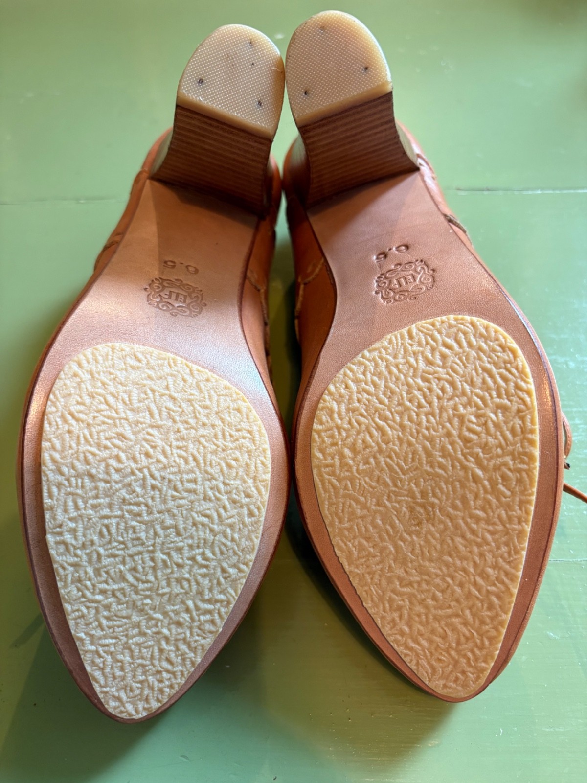Bali ELF Handmade Paradise Bird Leather Heels Size 6.5 Brown Mary Jane Worn Once