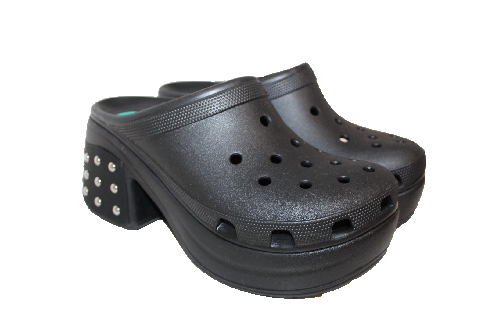 Crocs Siren Platform Black Studded Heeled Clog Sz Mens 10 / Womens 12