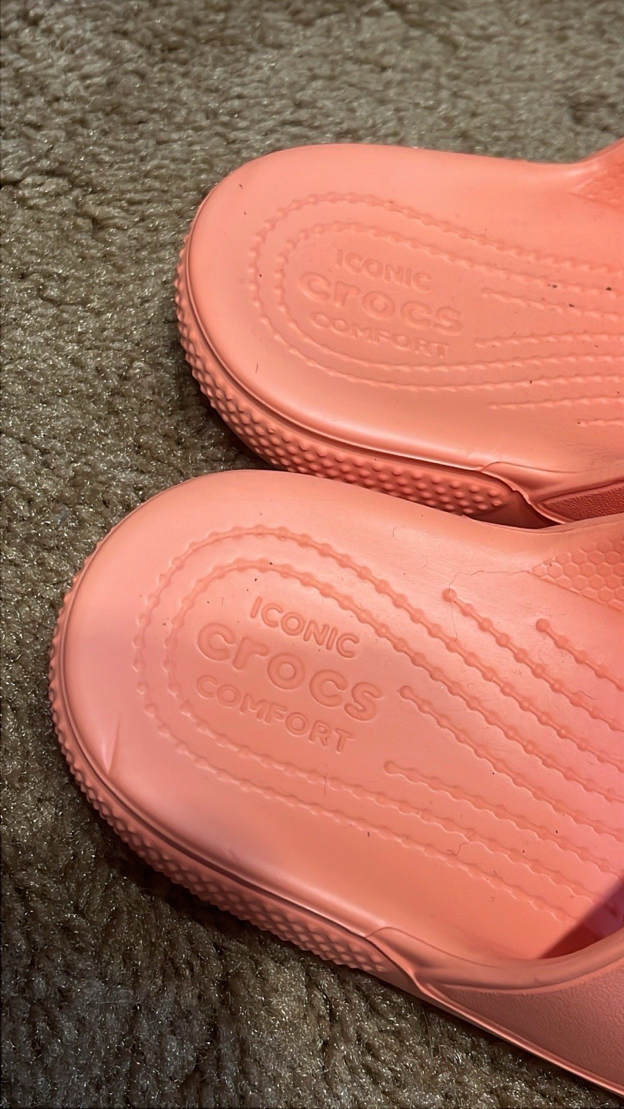 Crocs Classic Double Band Sandals Mens Sz 4 Womens Sz 6 Peach Slide Sandal