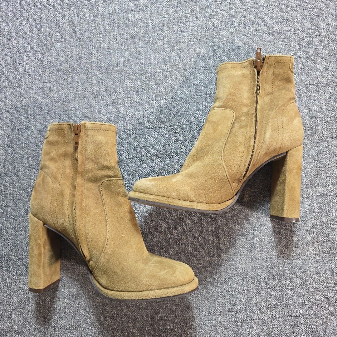 Free People Mariette Suede Bootie Boots 6US 36EU Heel Ankle Bohemian Hipster