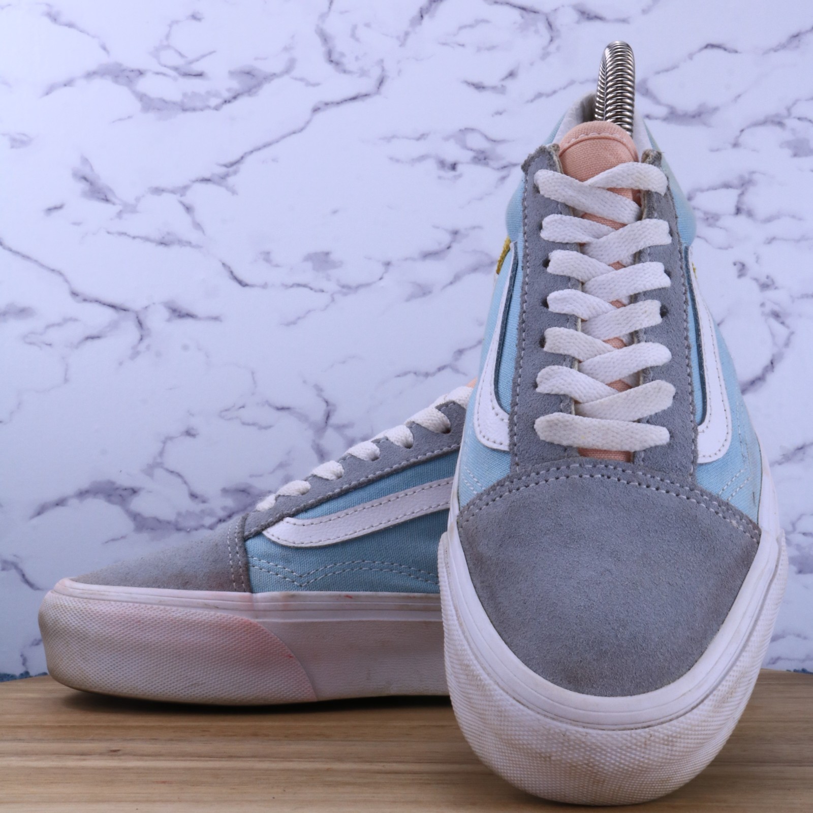 Vans Old Skool Pastel Platform Color Block Blue Pink Yellow Grey Men 5 Women 6.5