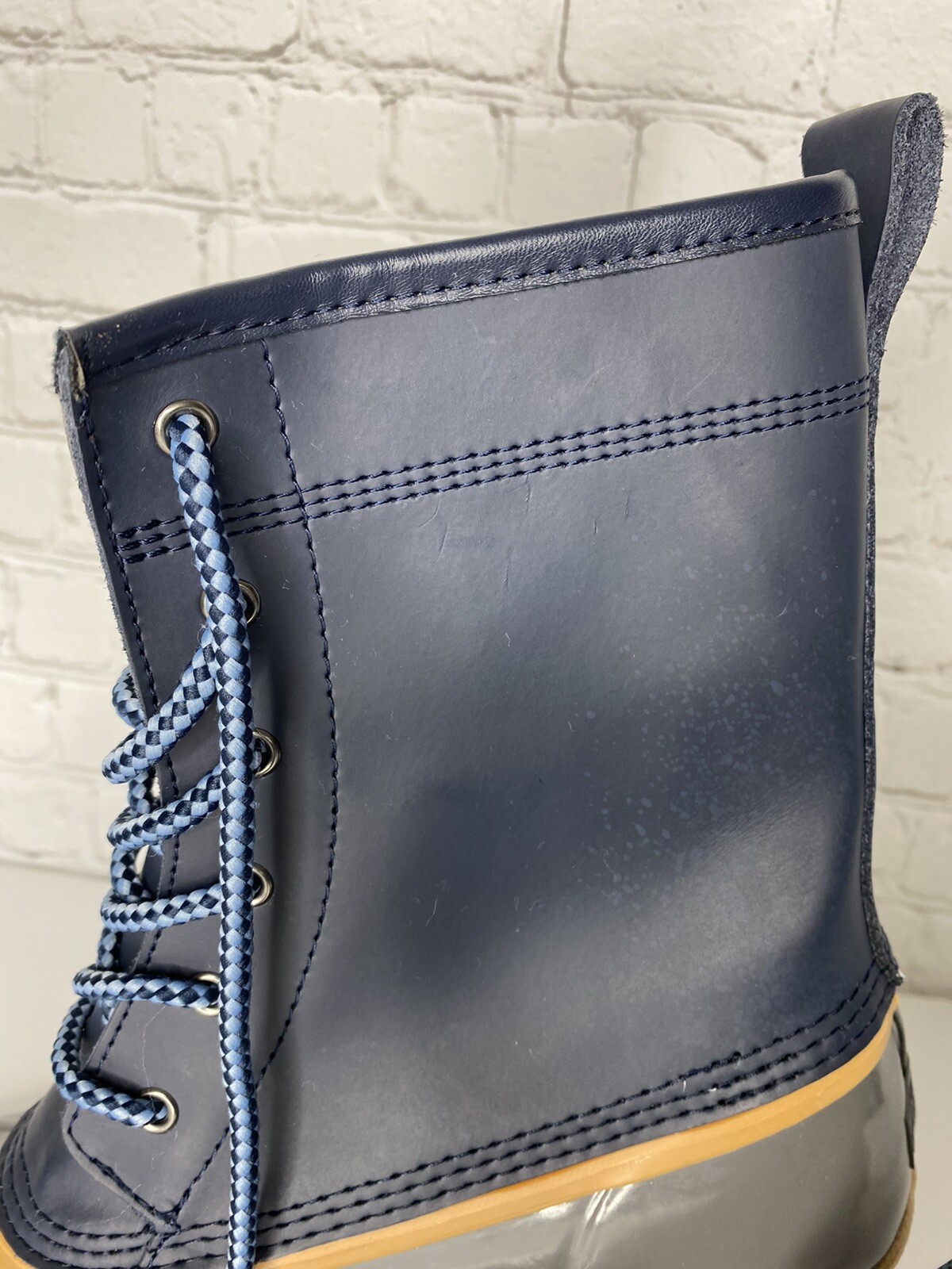 Lands End Womens 502426 Unlined Duck Boots Ankle Lace Up Deep Twilight Blue 11B