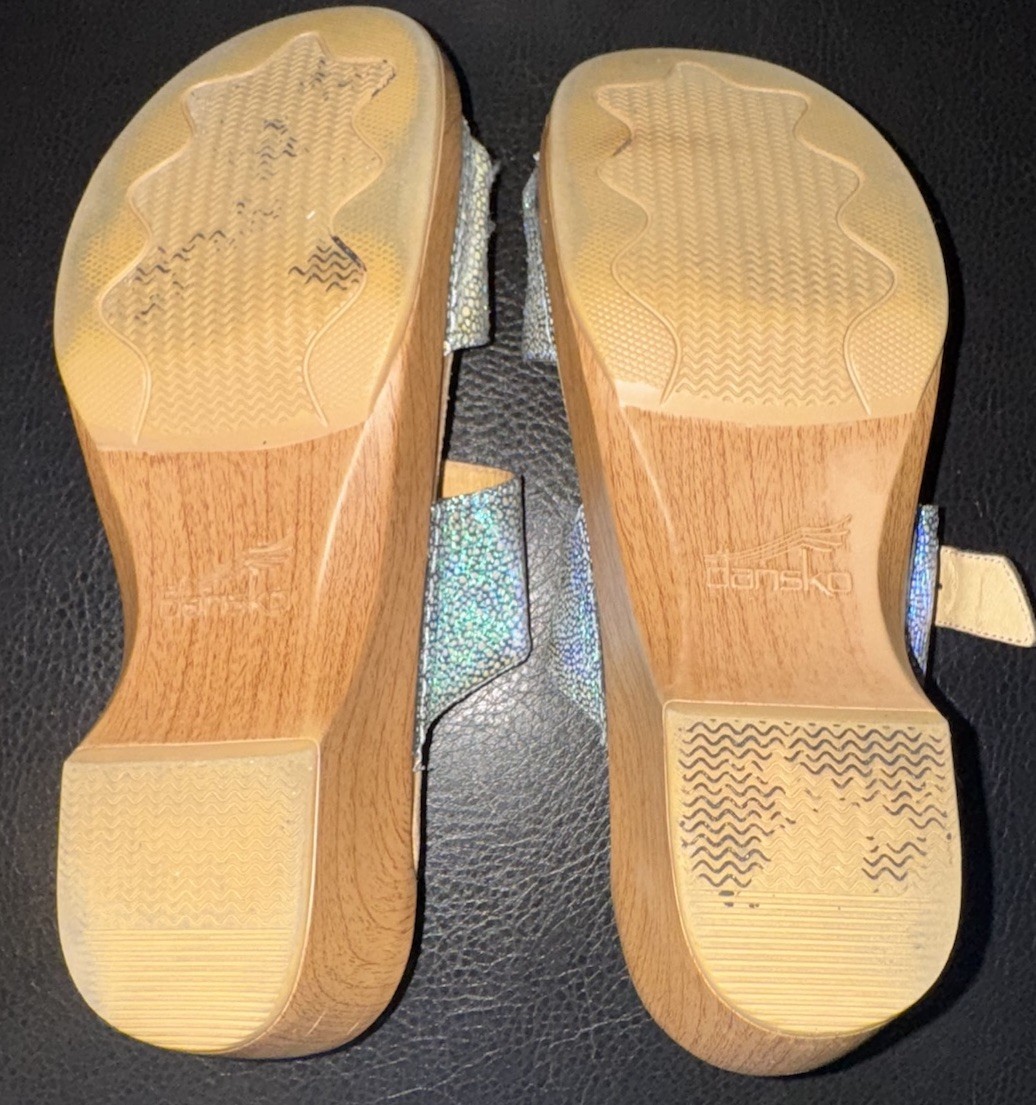 Dansko Sophie Shagreen Iridescent Blue sandals EUR size 41/ US 10-10.5
