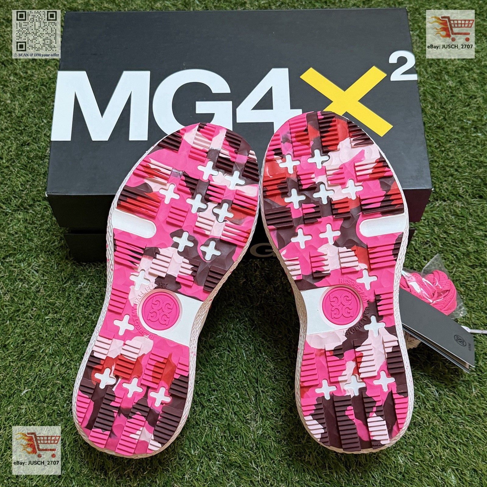 G/Fore GFORE MG4x2 TPU Golf Shoe Sneakers ⛳️ LADIES 6.5 ⛳️ White Cherry Red Camo