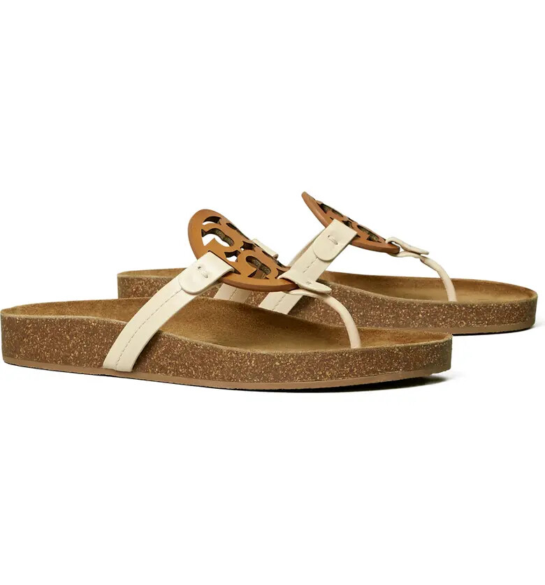 NIB Tory Burch Miller Cloud Sandal Cream Caramel US 6 6.5 7 7.5 8 8.5 9 9.5 10