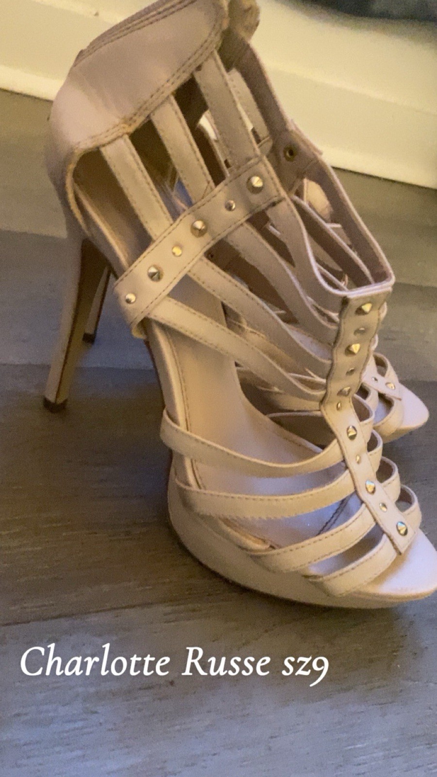Nine West Brown Strappy Rhinestone Open Toe Stiletto Heels Buckle Synthetic