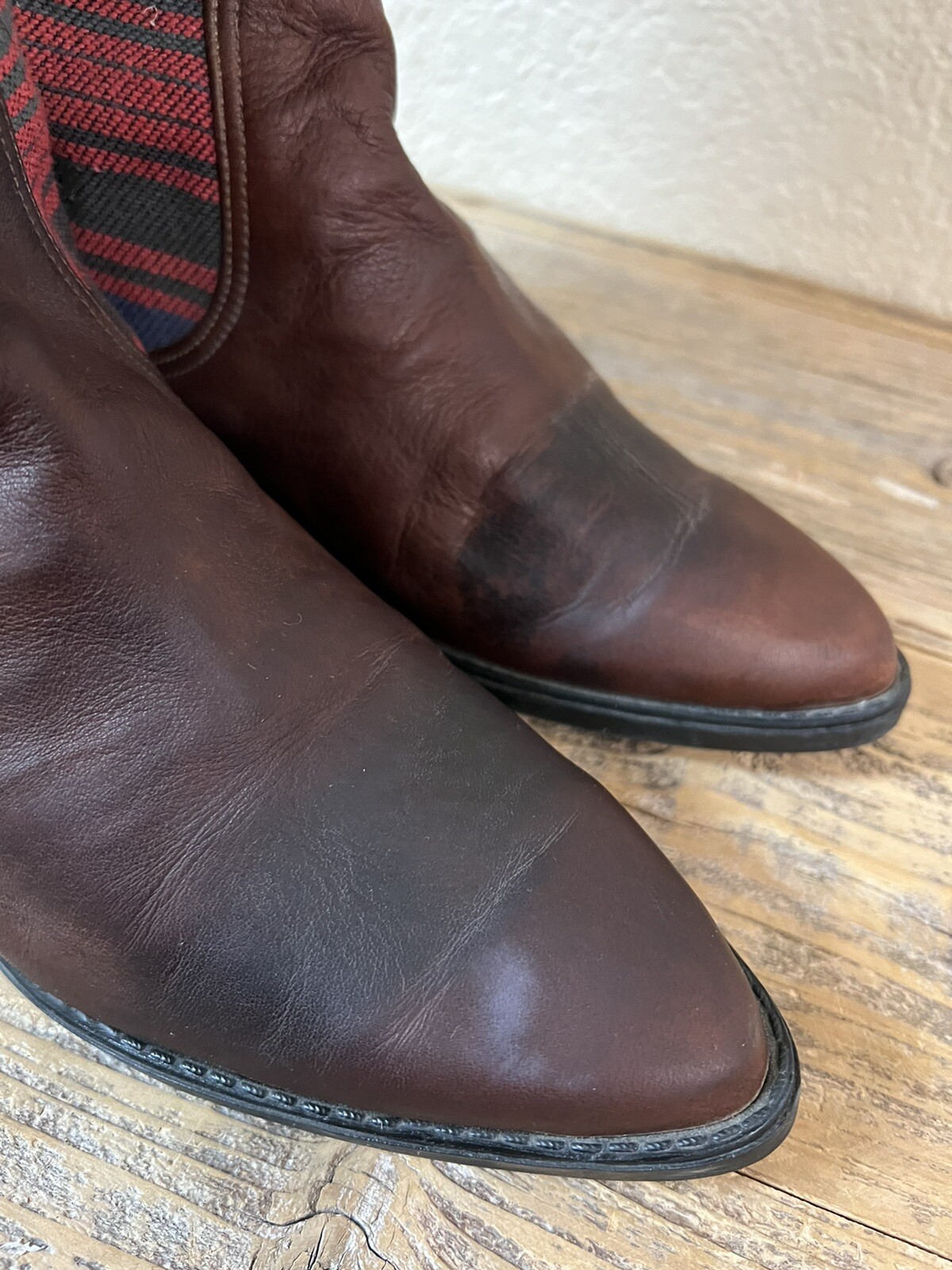 VINTAGE KILIM BLANKET BOOT TEXTILE LEATHER SIZE 7.5