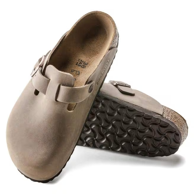 Birkenstock Boston Tobacco Brown Oiled Leather Clog Shoes Narrow/Wide EU 37-45