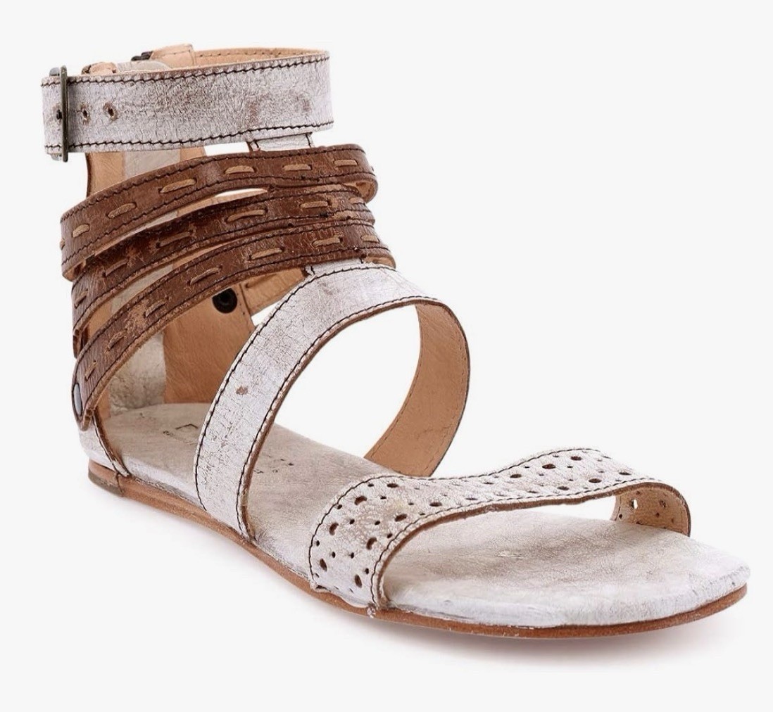 BED STU, Size 9, ARTIMAS Sandals, White & Brown, BRAND NEW with Tags In BOX.