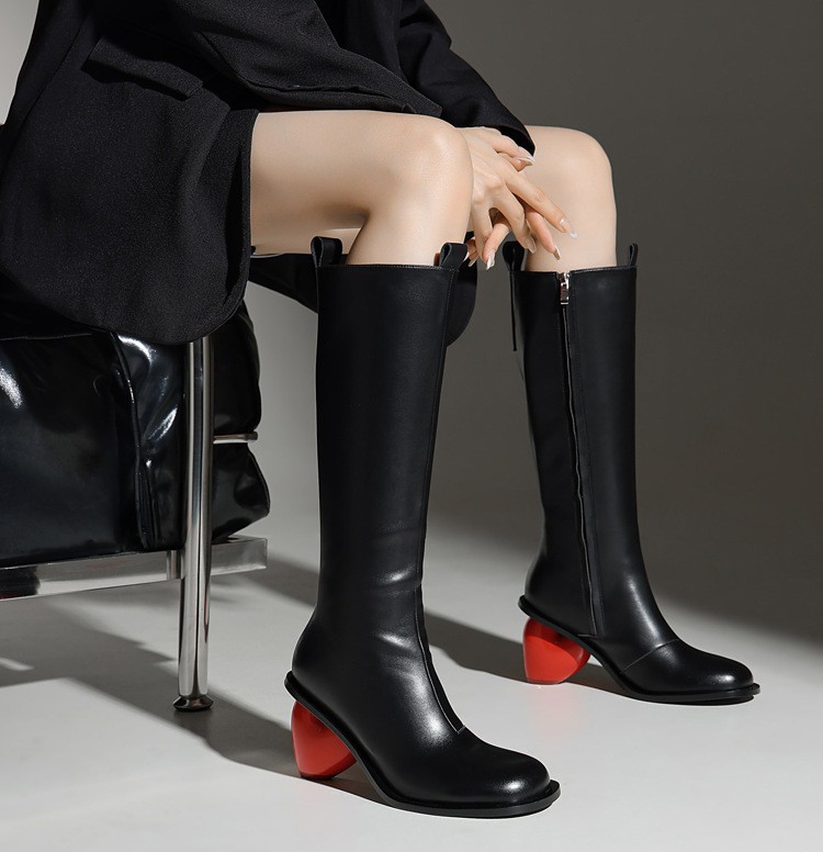 Womens Heart Heel Side Zip Party Round Toe Mid Calf Boots Shoes Vintage Clubwear