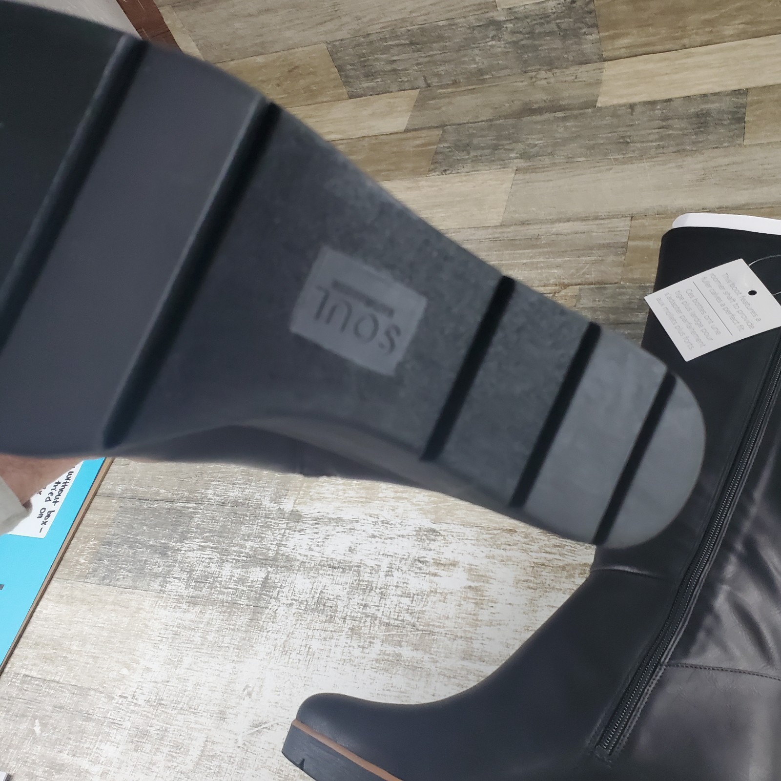 SOUL Naturalizer Adrian Black Tall Boots Womens Sz 11 Wide Width Calf Wedge