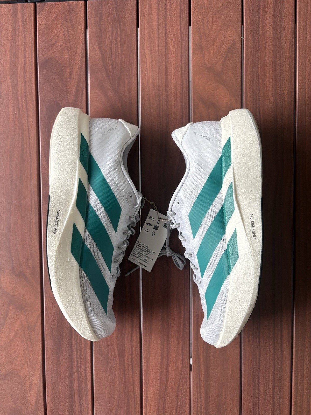 adidas Adizero Evo SL Women’s Lace-Up Low Top Running Sneaker White/Green JS4451