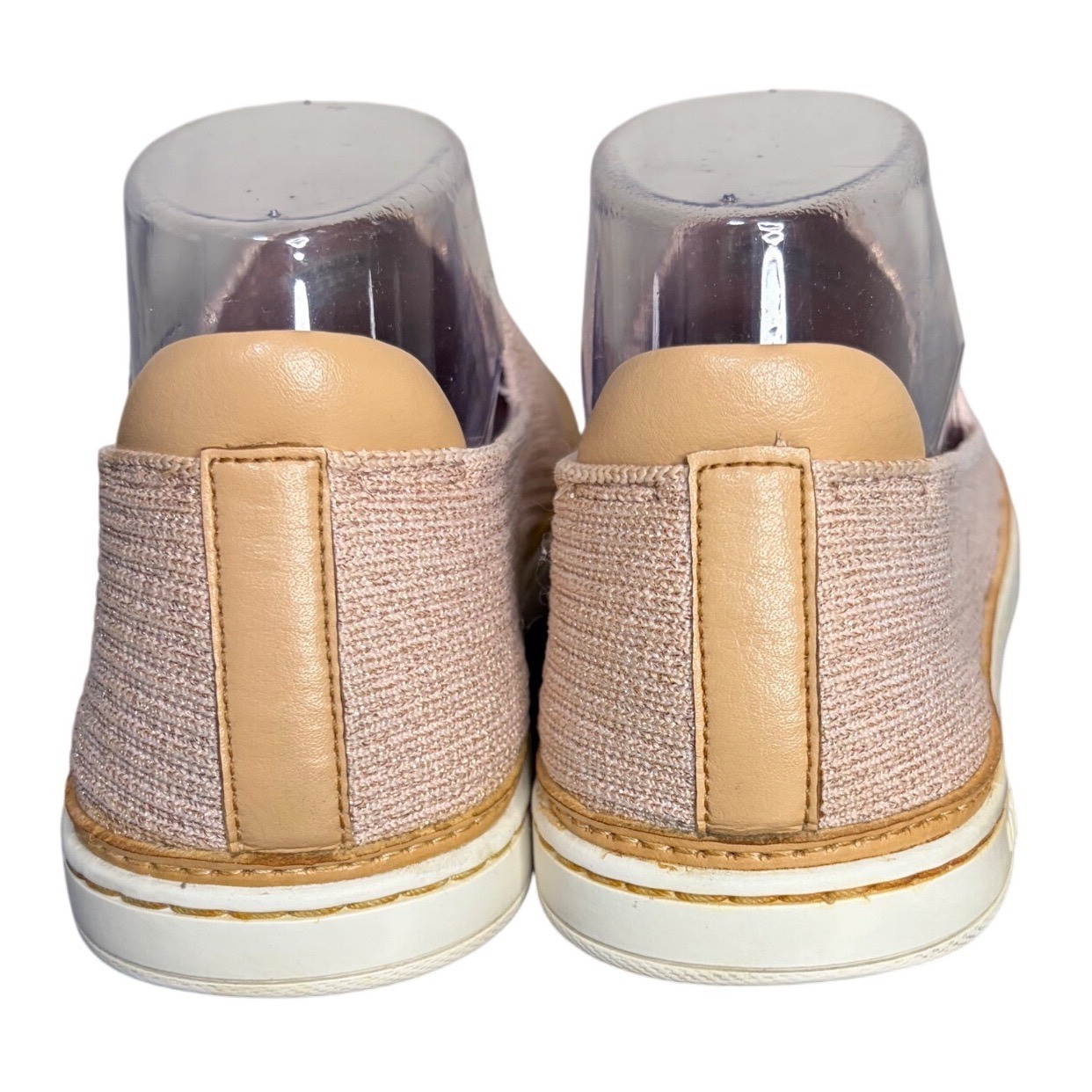 UGG Pink Sammy Chevron Slip On Sneakers Good Metallic Knit Women’s Size 8