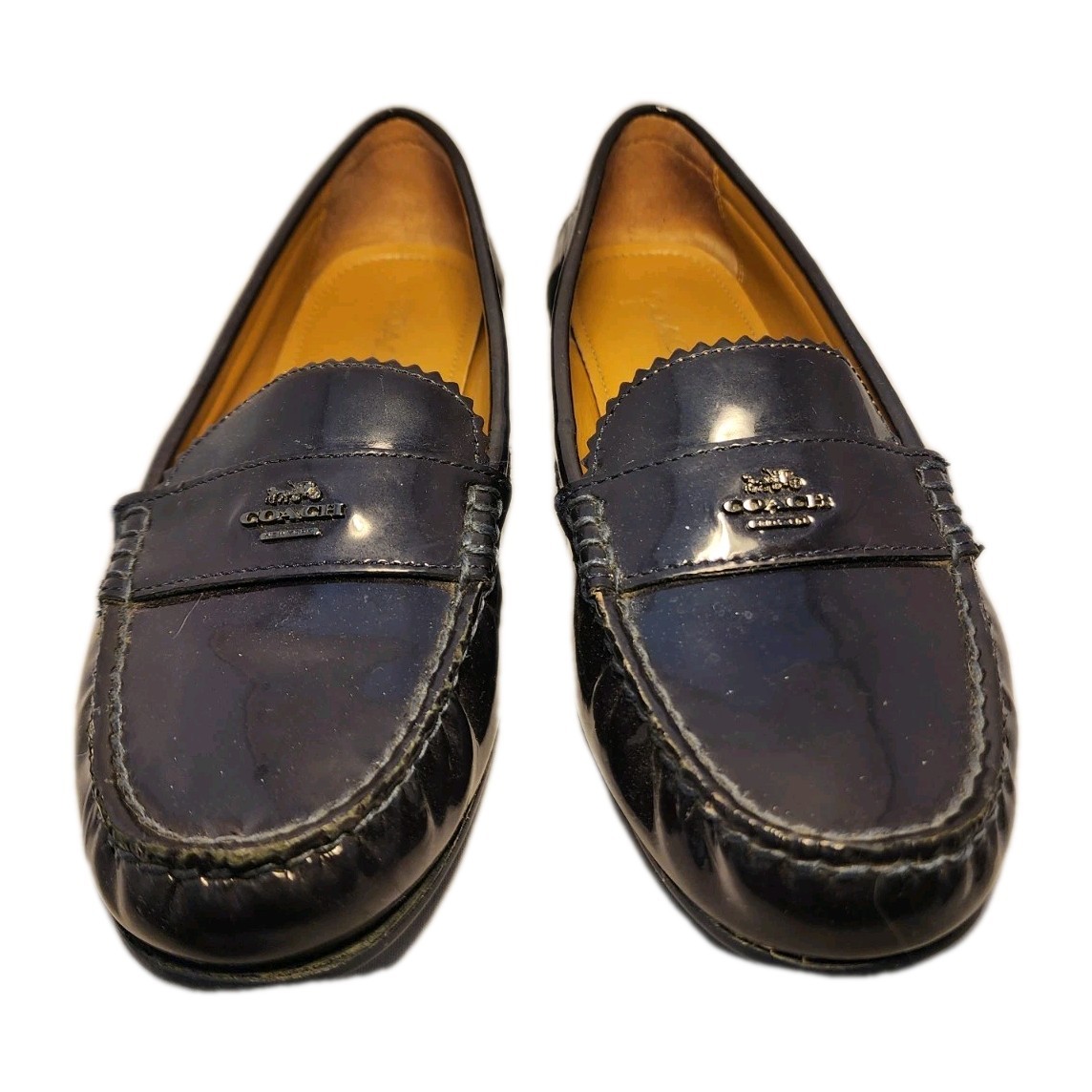 Coach Shoes Womens 9 Black Loafers Odette Patent Leather Slip On