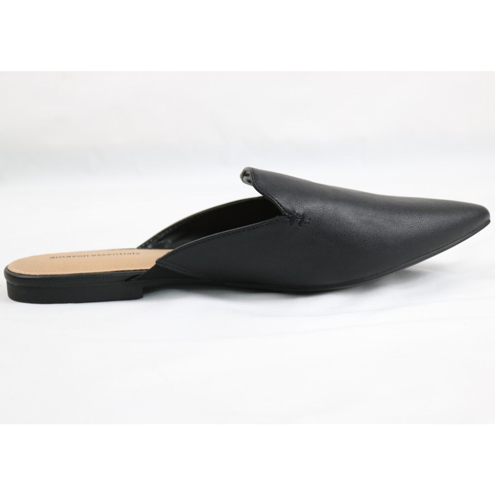 Women’s Size 9 Molly Pointy Toe Mule Flat Slides Sandals w/ Mini Heel, Black