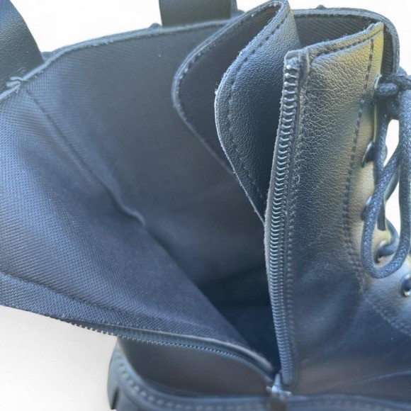 Woman’s black punk boots