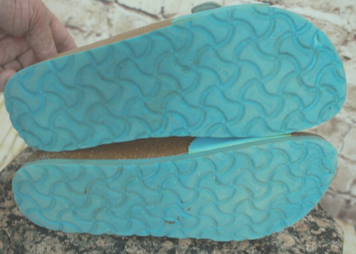 TULA BY BIRKENSTOCK WOMEN’S TEAL SLIDE SANDALS 6US/37EU NARROW VGC!
