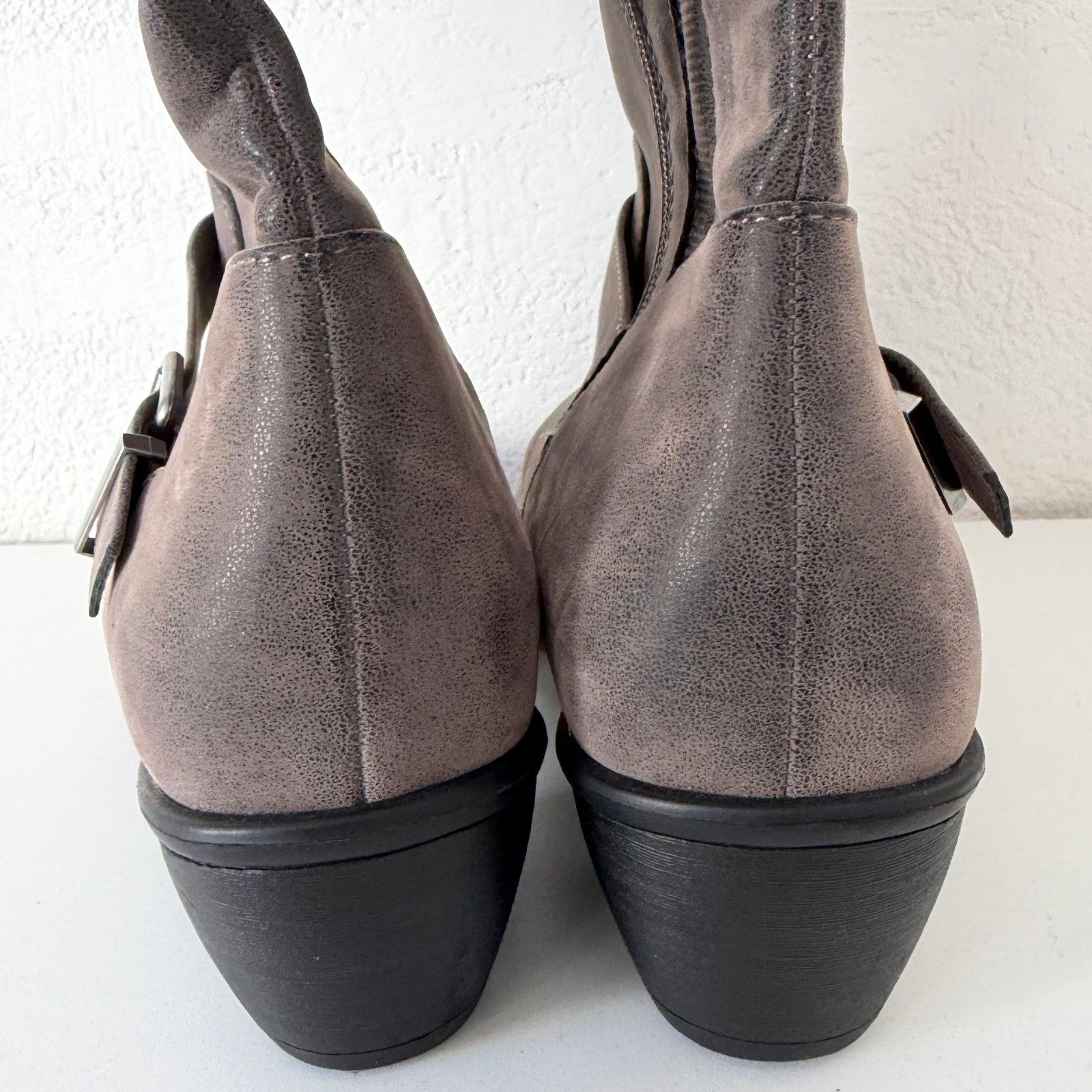 New Torrid Taupe Brown/Gray Faux Leather Knee Heeled Boots – Size 11WW
