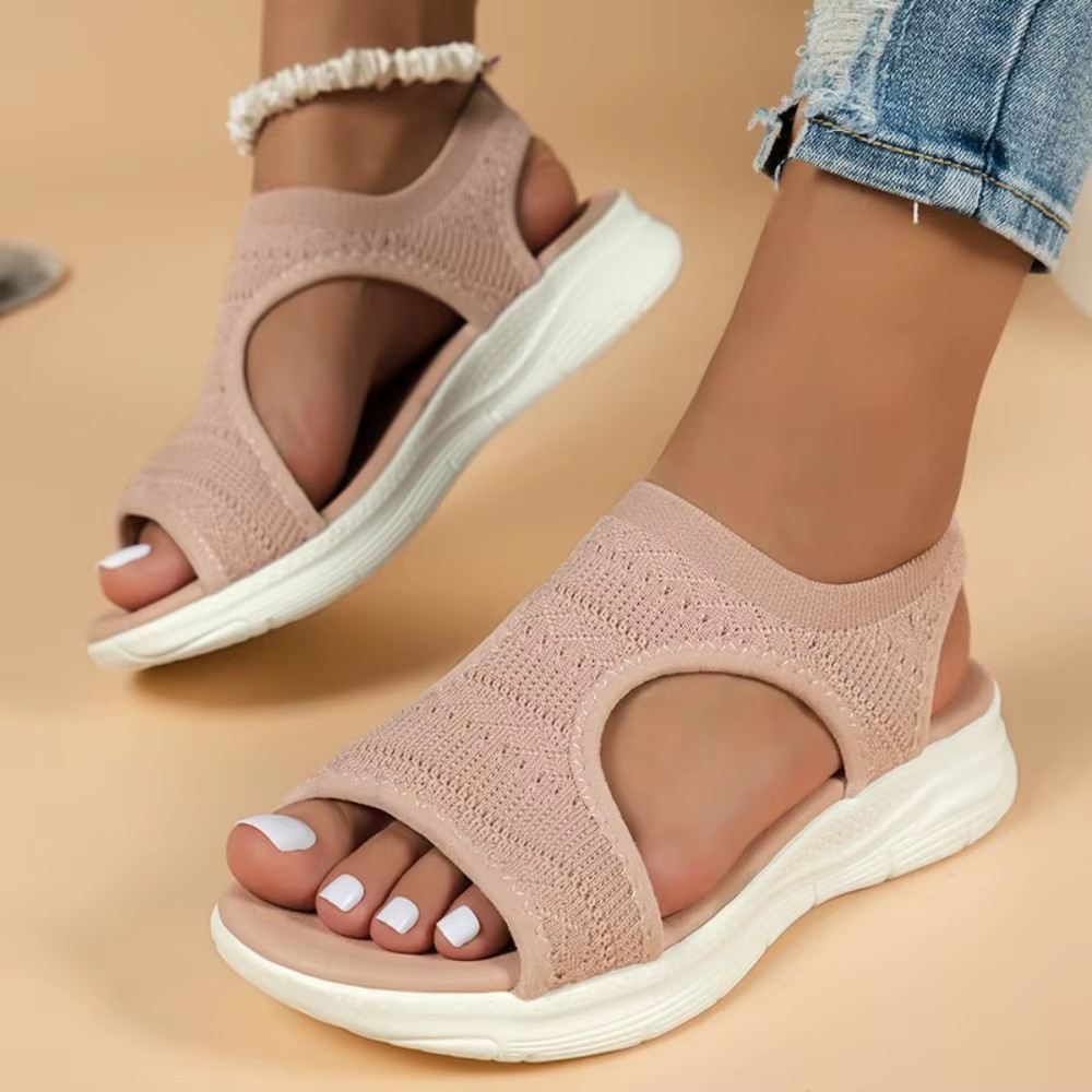 Women’s summer shoes mesh sandals wedge heel open toe casual shoes platform