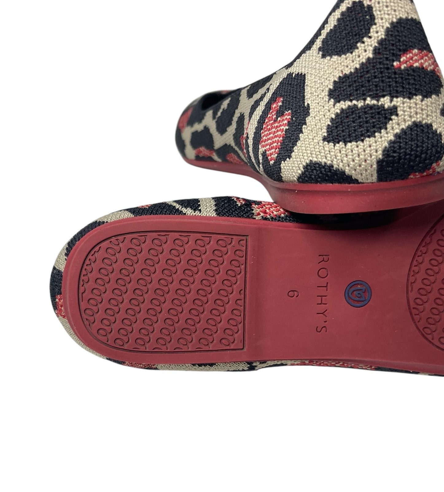 ROTHYS BIG RED CAT Retired Leopard Animal Print Multicolor The Flat Womens 6 New