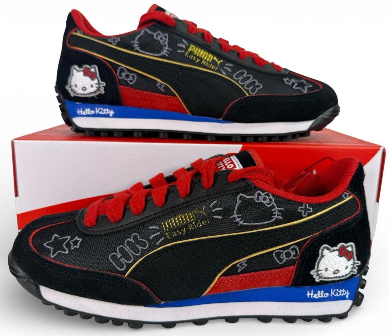 PUMA x Hello Kitty Easy Rider Goth Black Sneakers 404232 01 Women’s Size 6.5