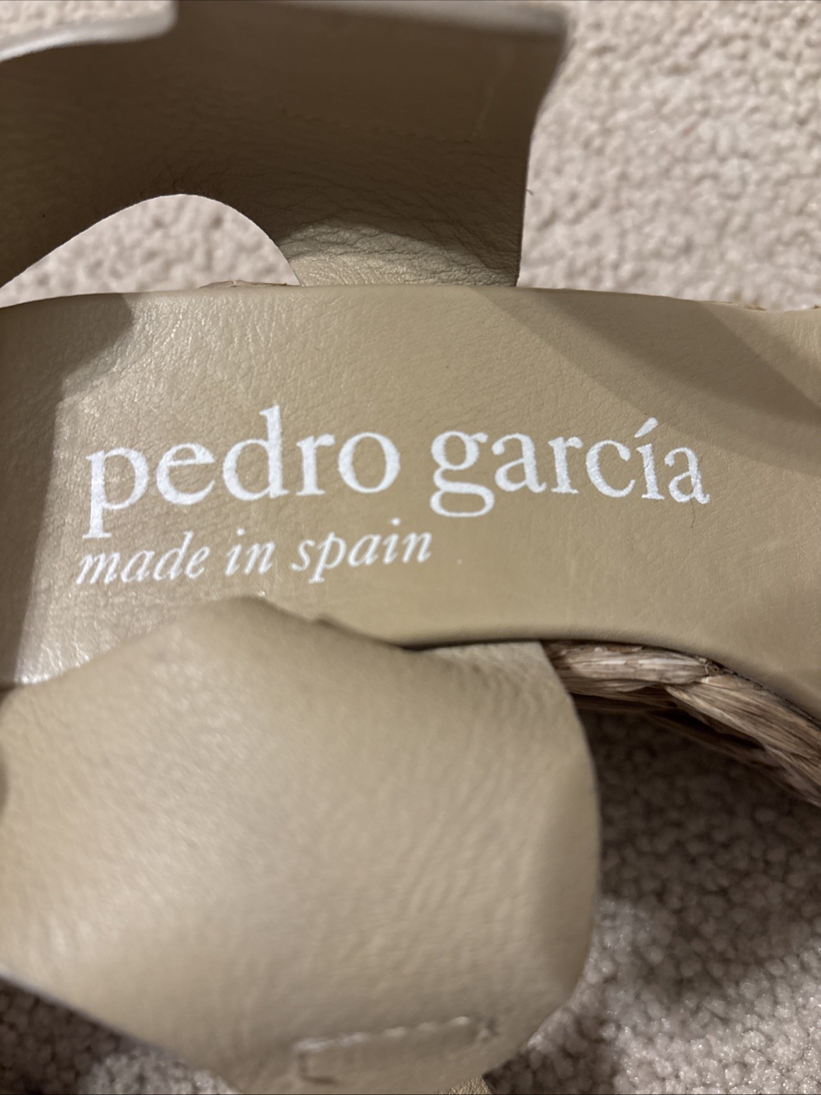 Pedro Garcia Brown Suede Cork Platform Slingback Wedge Sz 38