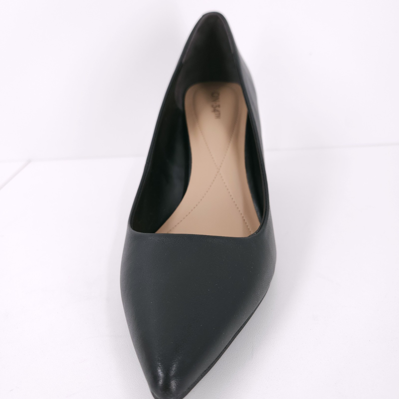 On 34th Jeules Black Stiletto Slip On Pointed Toe Pumps Womens Size 10.5 M