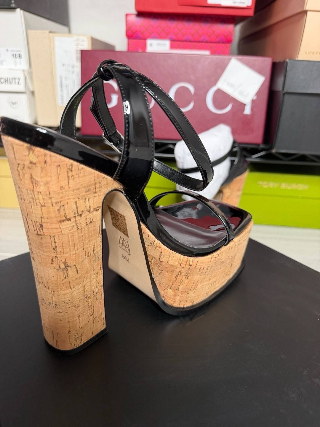 AAJ by Aminah Tina Platform Dress Sandals Black Women’s Size 8 Retail $220