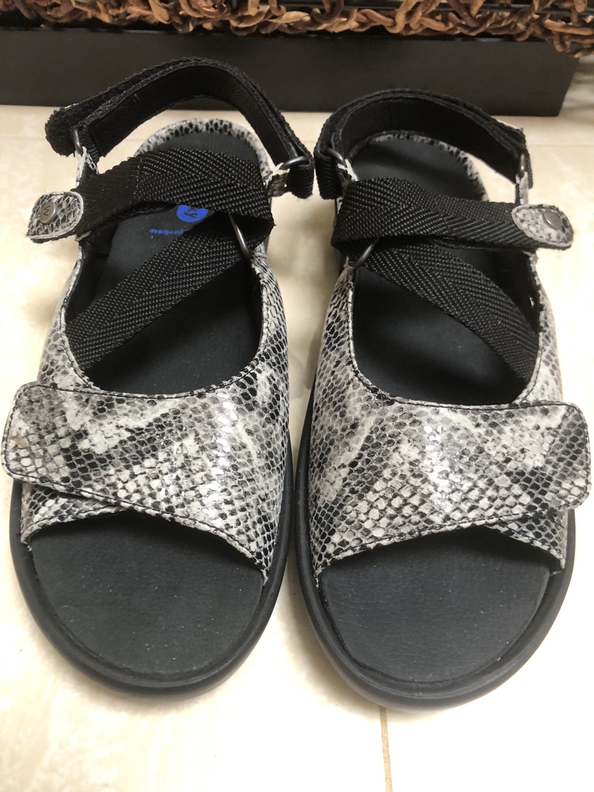 Wolky Lisse Comfort Sandals Black Multi Color Reptile EU 43 US 12 Women’s